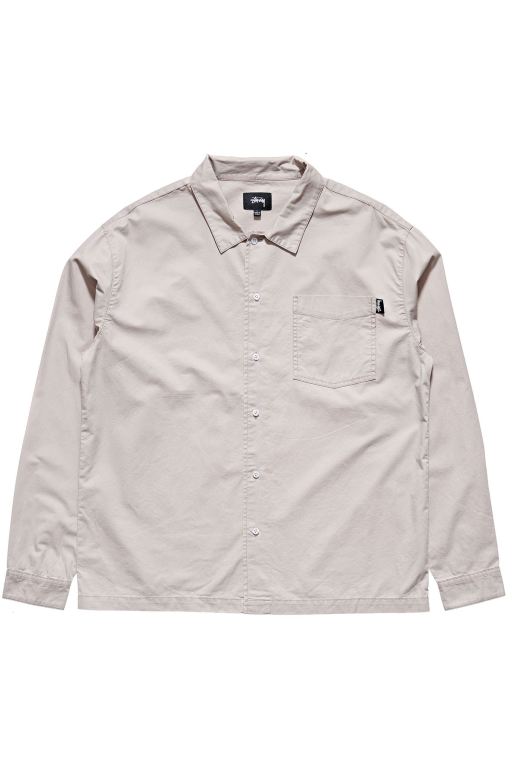 Stussy Mens Strathmore LS Shirts Green - UPTOR6539